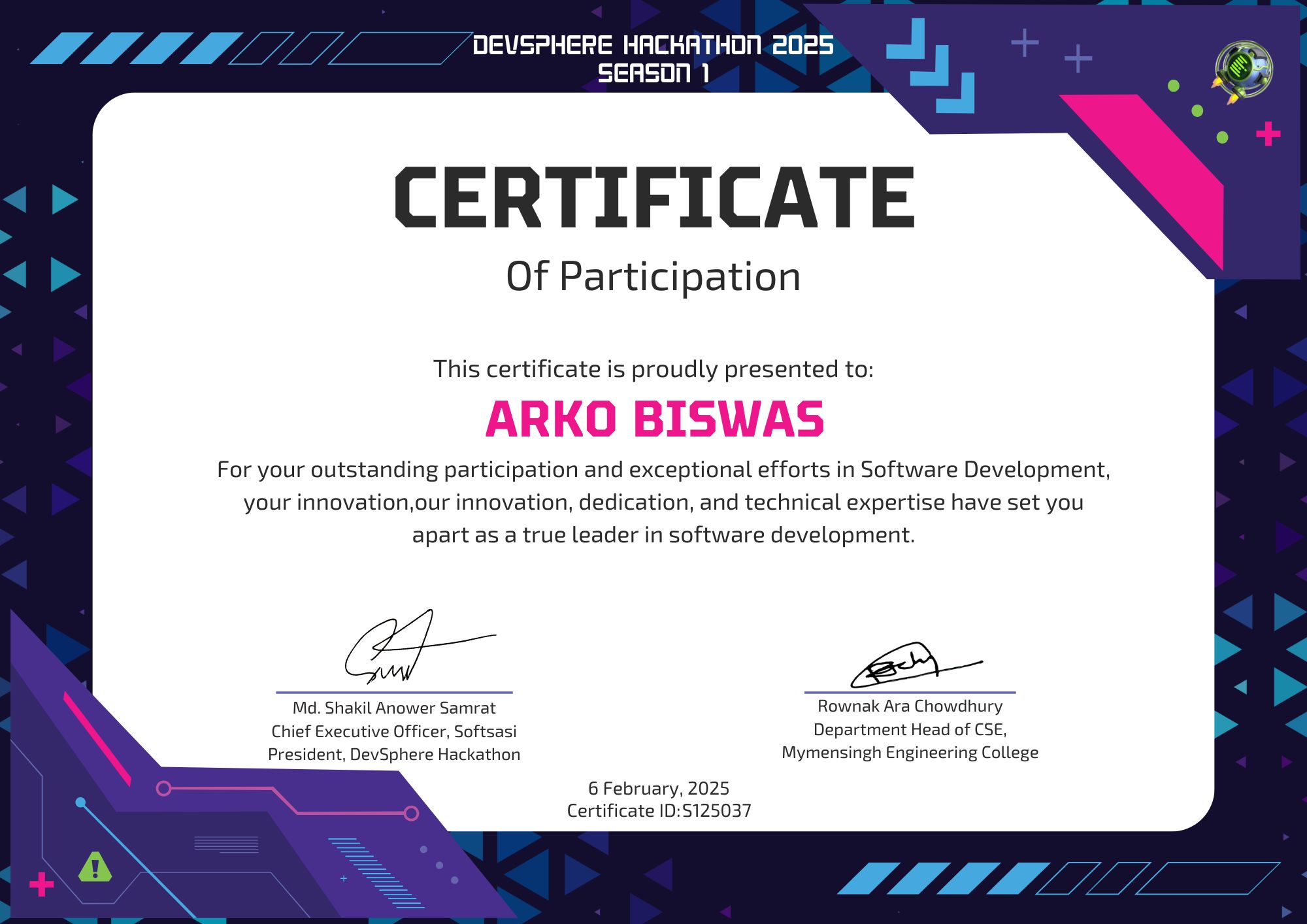 Verified Certificate S125037